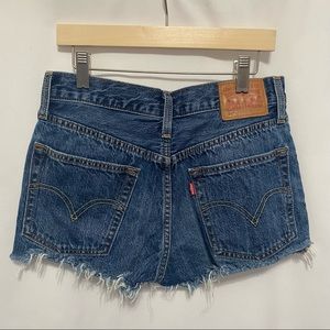 Levi Dark Wash 501 Denim Shorts